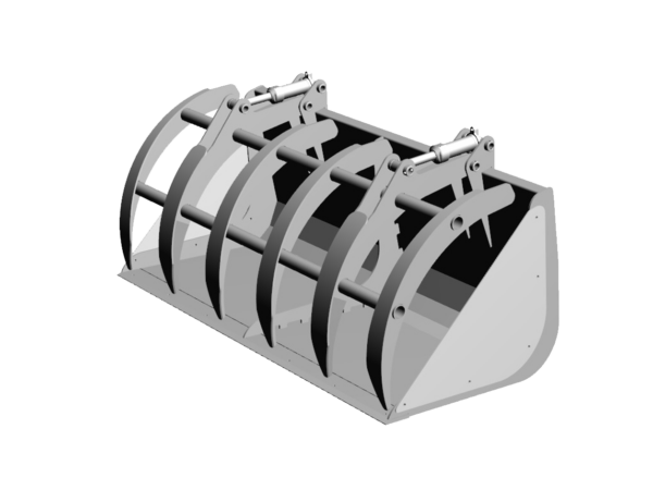 Afval schepbak met klem 2000l