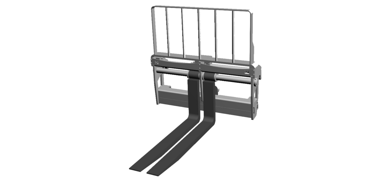 Vorkenbord met vlottende vorken en hydraulische positionering van de vorken (Pmax = 4500 Kg L=1200 sectie 120×50 ZM2)